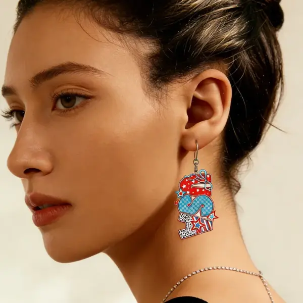 oly-90ba0769b794620bd22801a2f3201347 Wholesale Retro Multicolor Acrylic Drop Earrings For Women With 304 Stainless Steel Ear Pins
