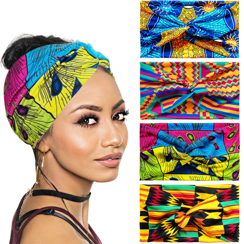 Wholesale New Bohemian Cross-border Explosive European and American Yoga Sports Wash Face Wide Hair Belt Antisweat Absorbing Antisweat Stingy Cotton H