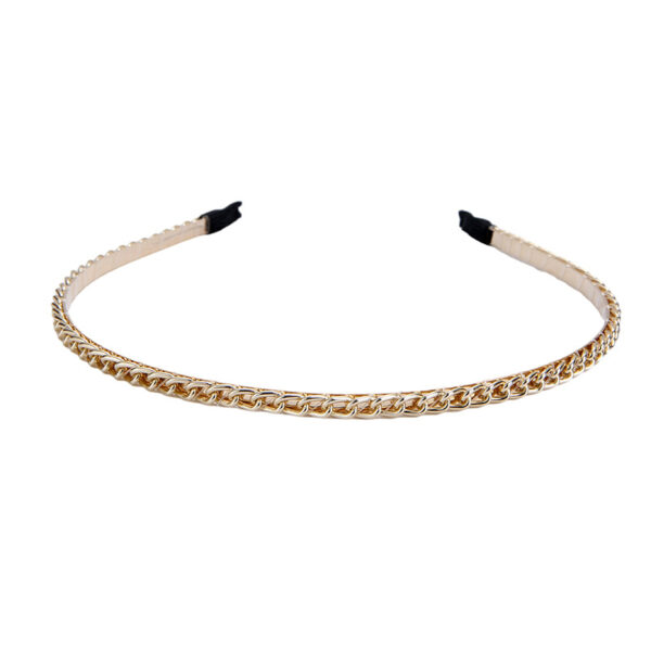 oly-90c5cef839b33069b3d62fa65723a39c Wholesale Fashion Pearl Chain Artistic Headband for Women, Hand-Wrapped Bead Hair Accessory, Narrow Metal Hair Accessory
