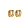 Wholesale Copper Geometric Electroplating Artificial Gemstones 18K Real Gold Plated Elegant Retro Lady Earrings