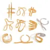 Wholesale PVD Coated Real Gold Plated 18K Gold Geometric 304 Stainless Steel Simple Style Waterproof Non Tarnish Rings