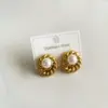 Wholesale Fashionable Stainless Steel Pearl Twist Earrings Non-Fading Petal Fan Shape Geometric Bohemian Butterfly Knot Ear Jewelry