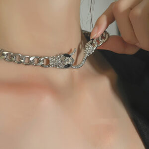 Wholesale Y2K Sexy Snake-Shaped Metal Chain Necklace Clavicle Chain Popular 2025 Ins Hip-Hop Cool Accessories for Women