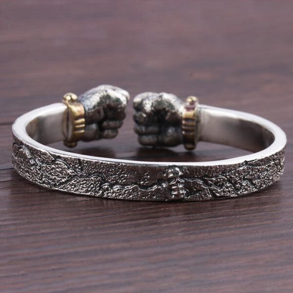 Wholesale Selling Power Holding Silver Bracelet Men's Personality Retro Solid Open Fist Power Fist Bracelet