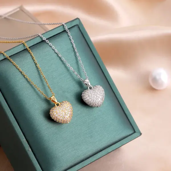 Wholesale Heart Shape 316 Stainless Steel Simple Style Pendant Necklace