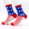 Wholesale Creative Letter Embroidery Sports Socks American Independence Day Flag Stripe Casual Cotton Socks Unisex Anti-Odor Sweat Absorbent