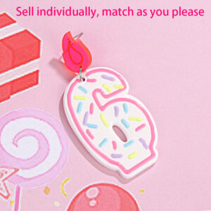 Single side birthday number earrings-6