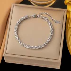 25 [Ae2163] Winding Chain Bracelet / Steel Color