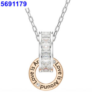 Double buckle gold and white necklace