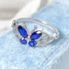Wholesale Butterfly Claw Setting Ring For Women In Brass With 18K Real Gold Water Plating And Zircon Inlay