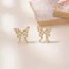 Wholesale 925 Silver Needle New Trendy Flower Stud Earrings Personality High-end Summer Big Round Face Retro Zircon Earrings