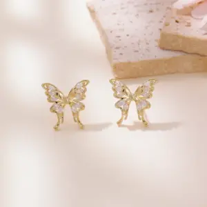 Wholesale 925 Silver Needle New Trendy Flower Stud Earrings Personality High-end Summer Big Round Face Retro Zircon Earrings