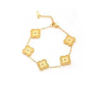 Gold Four-Leaf Clover Bracelet