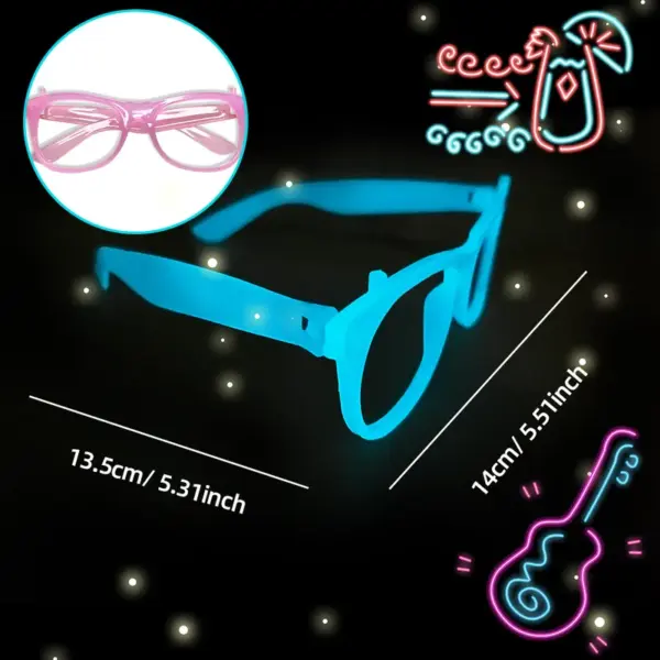 Wholesale Luminous Plastic Party Glasses Night Theme Neon Party Concert Atmosphere Props Bar Decoration Glasses Frame Glow In The Dark