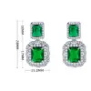 Wholesale Brass Inlay Rectangle Artificial Crystal Zircon Drop Earrings
