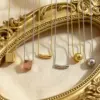 Wholesale Handmade Geometric Necklace For Women In Copper With 14K Real Gold Plated Water Plating And Handmade Chain