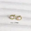 Wholesale European And American Cross-Border Niche High-End Oval Pearl Earrings For Women, Elegant Fashionable Simple Versatile Vacuum Electroplated 18K Gold Copper Earrings
