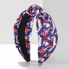 oly-9167691272295904140478e8998dfa62 Wholesale Wide Headband With Flag Knot Design, Football Festival Headband For Women, Available In Black, White, Green, Red