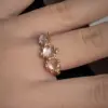Wholesale Irregular Waterproof Non Tarnish Women Rings In 304 Stainless Steel With 18K Real Gold Plated PVD Coating And Artificial Gemstones
