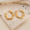 oly-9179912e9a45b3c7076897368280507a Wholesale trend metallic titanium steel geometric smooth irregular grain earrings female retro versatile stainless steel