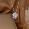 Wholesale Heart Shape Jewelry Set For Women With Inlay Artificial Rhinestones, 18K Real Gold Plated Copper, Water Plating, Featuring Cable Chain