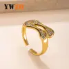 Wholesale Irregular Unisex Titanium Steel Ring For Everyday Wear Featuring Electroplated Gold Plating And Rhinestone Inlay