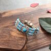 Wholesale Retro ethnic style handmade imitation colored stone bracelet versatile personality bohemian Xizang silver bracelet female bracelet accessories