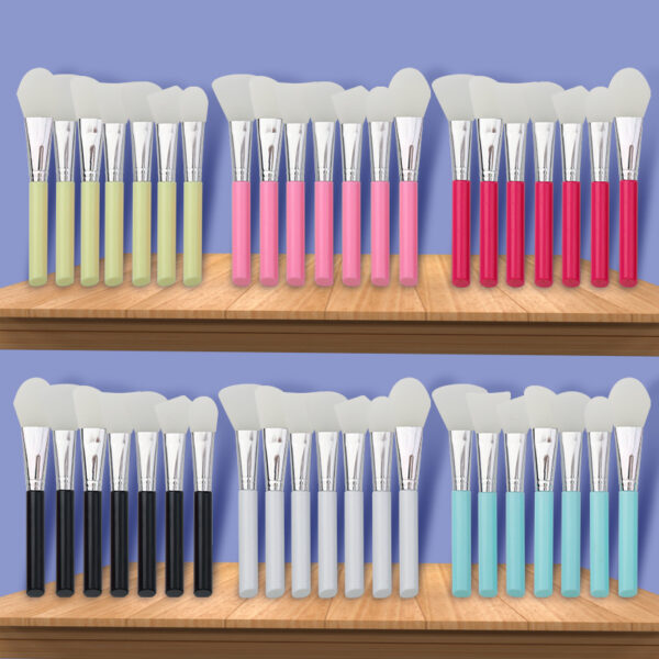 Wholesale Beauty Silicone Brush Mask Brush Makeup Brush Soft Hair Brush Mud Mask Beauty Makeup Tools Fan-shaped Fruit Acid Brush