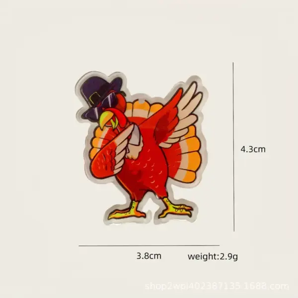 Wholesale Acrylic Thanksgiving Turkey Ear Jewelry Accessories DIY Earring Pendants Mobile Phone Case Charms Animal Zodiac Pattern