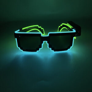 Transparent blue frame + fluorescent green bracket