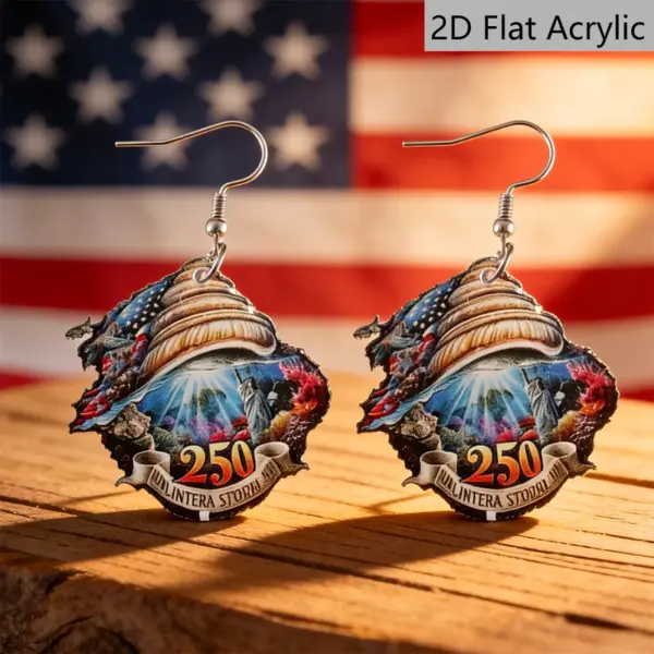 Wholesale Retro Conch Drop Earrings With White & Red Acrylic And 304 Stainless Steel Ear Pins For Women