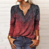 Wholesale autumn and winter women’s long sleeve printed national fashion T-shirt women