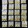 Wholesale Geometric Hammered Pattern Stainless Steel Oil Press Earrings Fashionable Versatile 18K Gold Plated Unisex Hoop Earrings