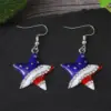 oly-91e03082609d70700e058d62a882407c Wholesale 1 Pair Classic Style Star American Flag Plating Zinc Alloy Drop Earrings