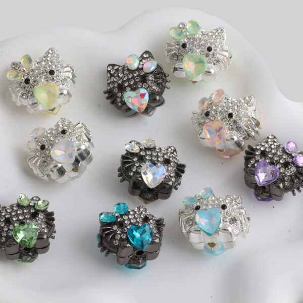 oly-91e08a202d63301c0144de732b985c99 Wholesale Heavy industry cute cartoon cat drill ball straight hole beads DIY mobile phone chain key chain bag chain accessories