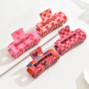oly-91f2a5886ecc8a62f3448e4119211069 Wholesale Pink Series Valentine's Day Hairpin High-end Sense Love Printing Shark Clip Sweet Hair Grab Hair Accessories