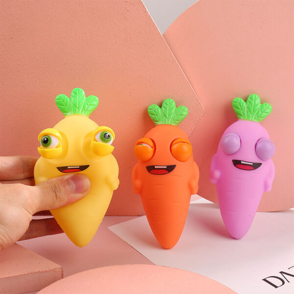 Wholesale Creative explosions squinting carrot decompression pinch music squeeze eye trick decompression vent fruit toys