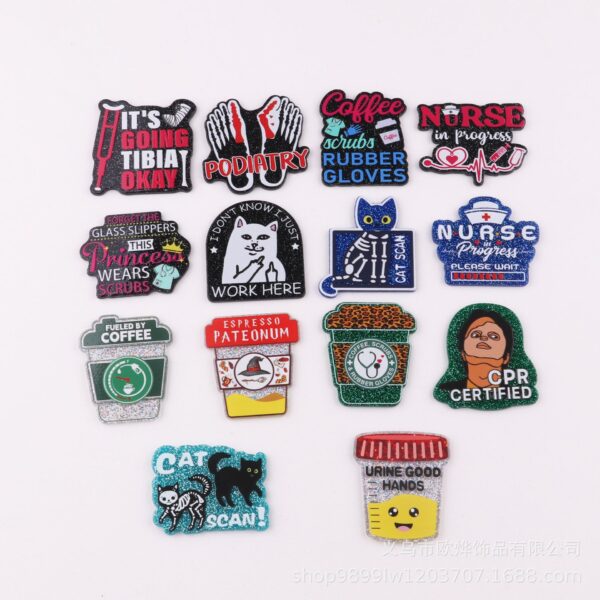 oly-922a3f5064e5c8ec4563caef373cc6f0 Wholesale loose powder cartoon organ medical beverage bag jewelry acrylic pin cute DIY patch accessories