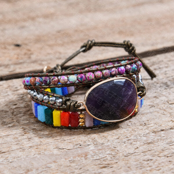 oly-9230970bf0dd7d7baf3051258661bd72 Wholesale amethyst woven women's bracelet bohemian creative multi-layer bracelet