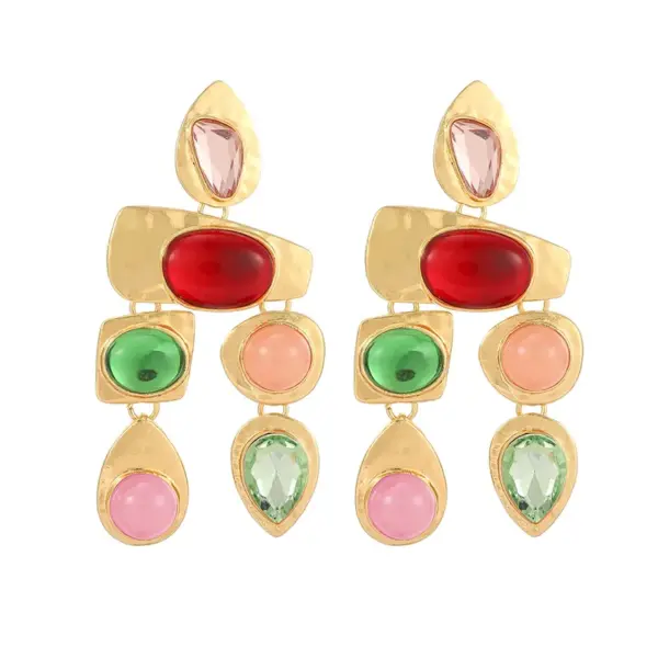 Wholesale 1 Pair Retro Flower Steel Needle Inlay Artificial Pearls Zircon Women's Earrings