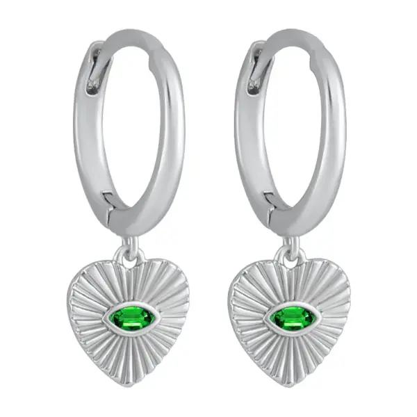 Wholesale Heart Shape Hypoallergenic Earrings For Women Featuring PVD Coated Copper With 18K Real Gold Plated And Zircon Inlay