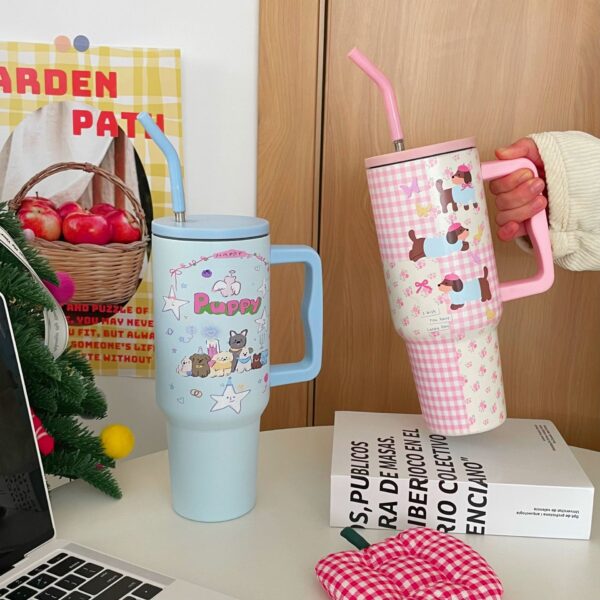 Wholesale  portable thermos cup couple water cup large quantity high color value autumn and winter stainless steel portable ice cup
