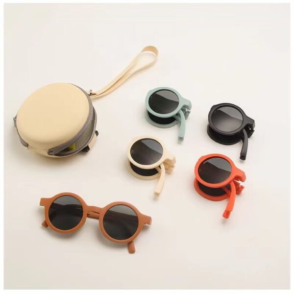 oly-925344b459703d543ad5f7cb9bd3f31f Wholesale Children's Folding Sunglasses Boys and Girls Round Shade Frosted Casual Easiest for Match Sunglasses