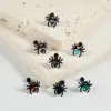 Wholesale 1 Piece Lip Rings Hip-Hop Hawaiian Tropical Heart Shape Spider 304 Stainless Steel Polishing Inlay Zircon 18K Gold Plated Lip Rings Ear Cartilage Rings & Studs Nose Rings & Studs