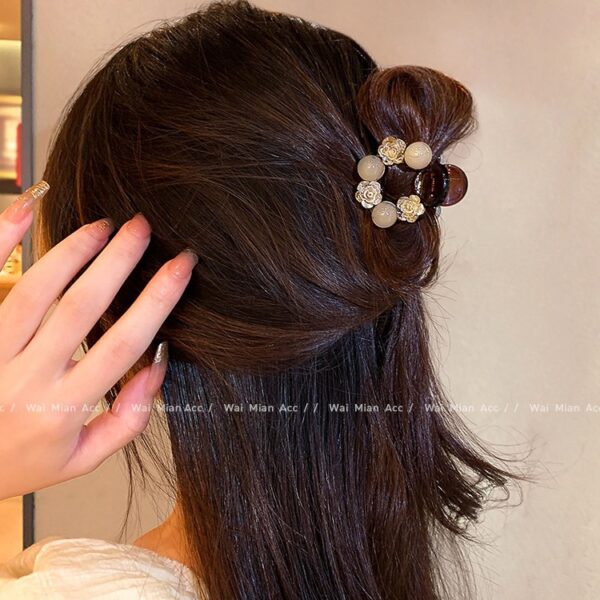 Wholesale High-grade Rose Grab Clip Women's Elegant Fashion Ponytail Clip Half Grab Hairpin All-match Headwear