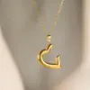 Wholesale 201 Stainless Steel 304 Stainless Steel Ferroalloy Sun Heart Shape Flower Electroplating Ion Plating (IP) Real Gold Plated Simple Style Waterproof Non Tarnish Cable Chain Gold Pendant Necklace