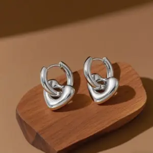 E020-earrings Love-earrings-steel Color