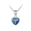 Wholesale 925 Sterling Silver Heart Necklace For Women With Austrian Crystal Pendant Cross Jesus 3D Printed Fashion Collarbone Chain Jewelry