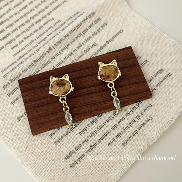 oly-9279a29fa8325e419596ff5aa80777a7 Wholesale Autumn and winter leopard print cat fish earrings women's sweet and exquisite Maillard color furry high-end earrings