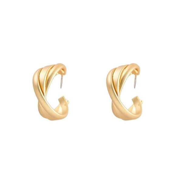 oly-927a0caf34ae0eb290d03ef154637f07 Wholesale Suitable for square face ~ retro matte golden earrings French hoop earrings circle earrings women's high-class temperament